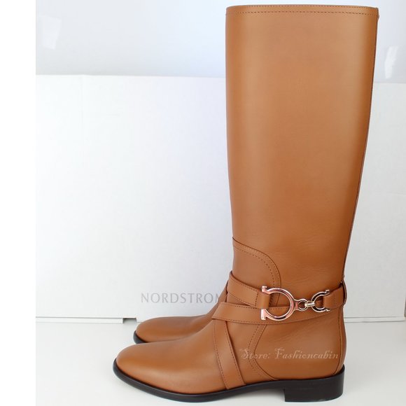 New Salvatore Ferragamo Tall Leather Boot | Classic Riding Style for Fall & Work - Picture 3 of 16